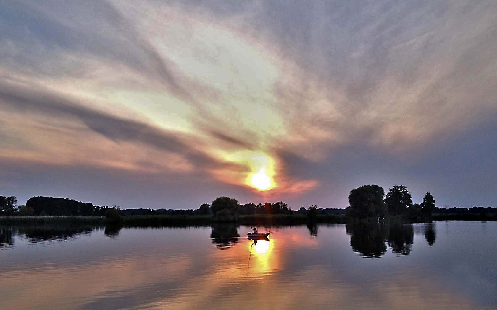 Foto Havel Angler Sonnenuntergang